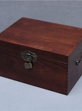 仿古木箱带锁实木大号储物箱子收纳箱杂物箱户外车载箱收藏文件箱
