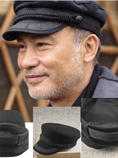 后封口弹力调节船长帽任达华同款闭口不透风冬天帽中老年大号帽子