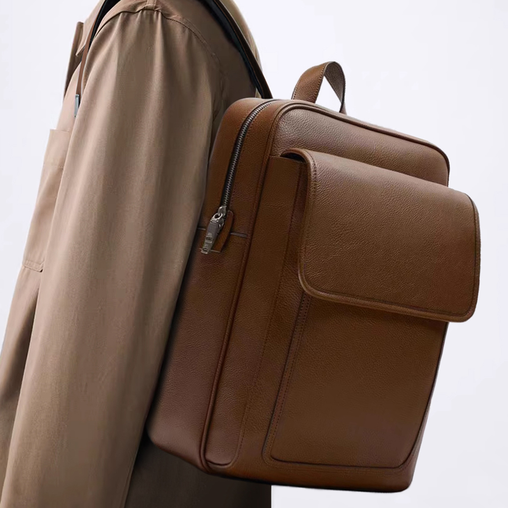 pu双肩包复古男包潮牌休闲背包韩版时尚学生书包简约电脑商务背包