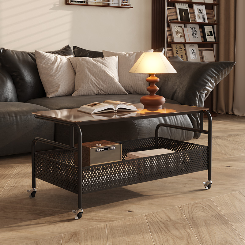 雅纳索可移动长方形玻璃茶几