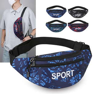 尼龙布防水运动腰包男女大容量户外运动多功能户外跑步手机包胸包