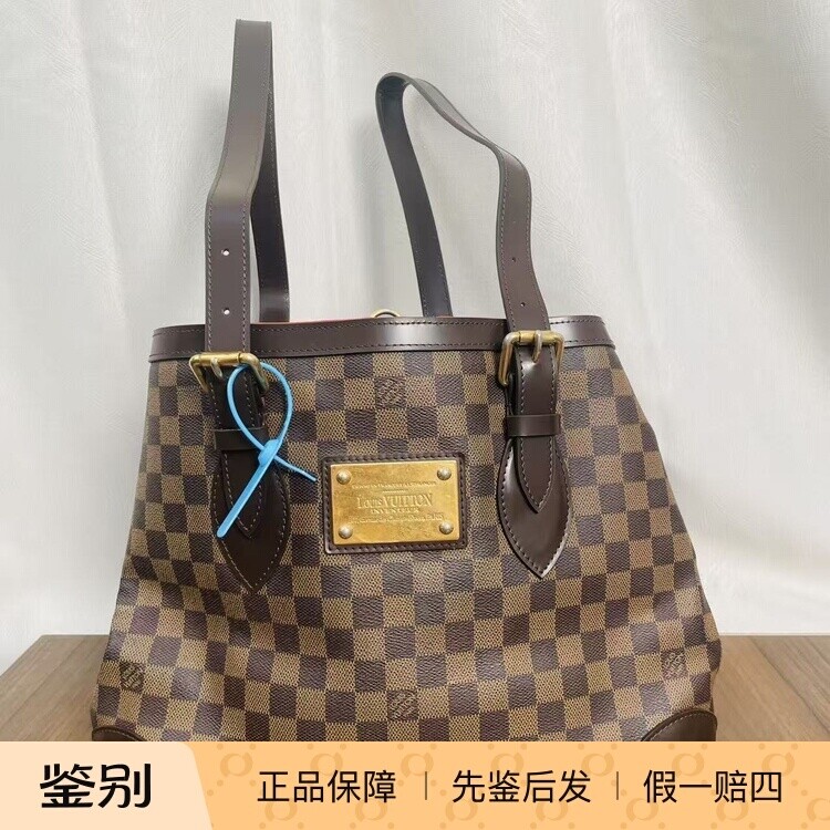 正品二手99成新LouisVuitton女包棋盘格Hampstead金牌托特包包