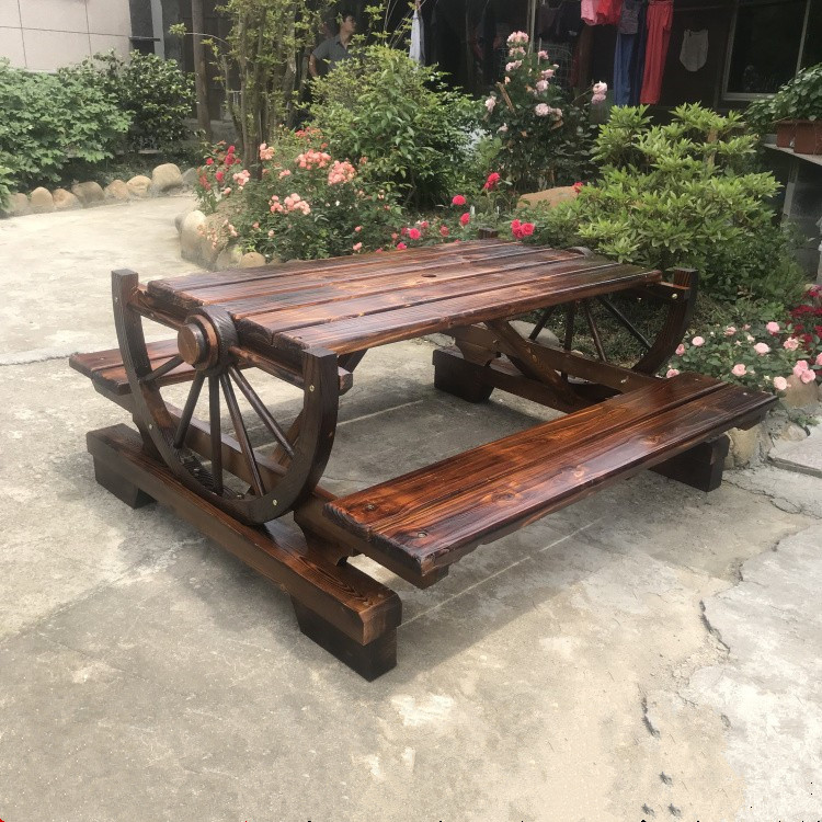 实木桌椅户外阳台组合休闲防腐