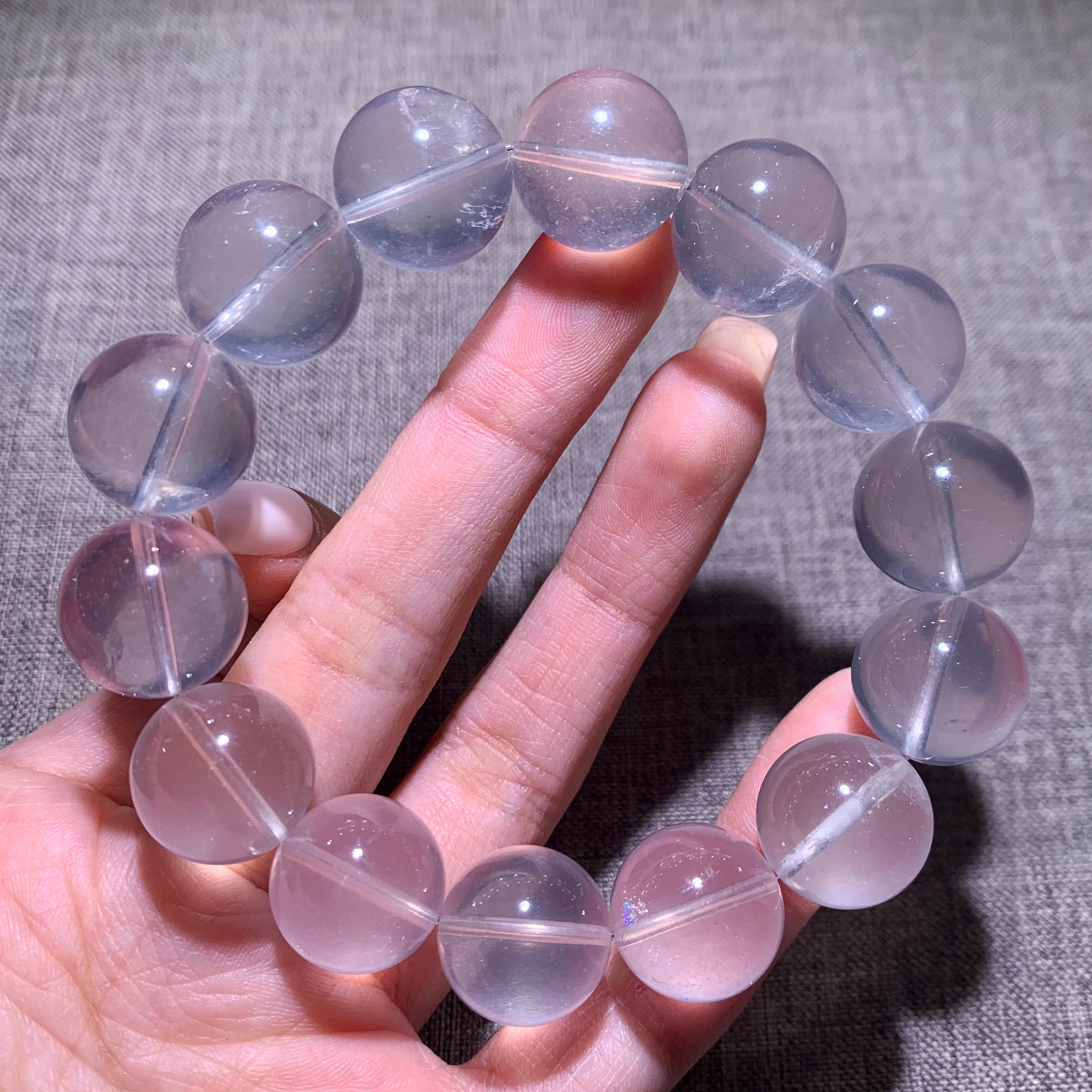 天然白草莓水晶手链蓝沙白水晶桃花粉晶手串甜美饰品送礼物情侣款