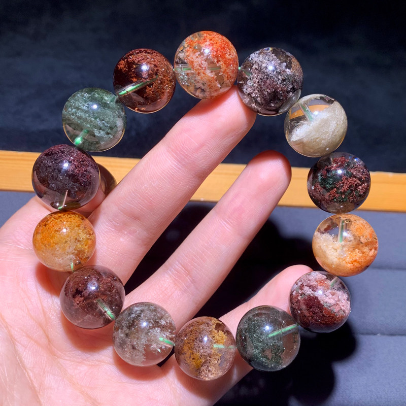 天然巴西四季幽灵单圈手链水晶彩幽灵异象手串送礼物男女一物一图