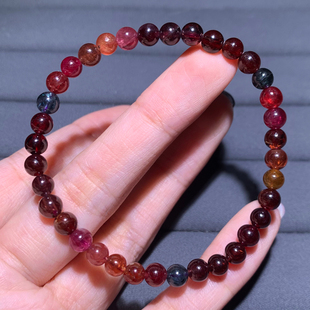 天然彩色尖晶石单圈手链圆珠手串彩宝石色泽饰品送礼物女一物一图