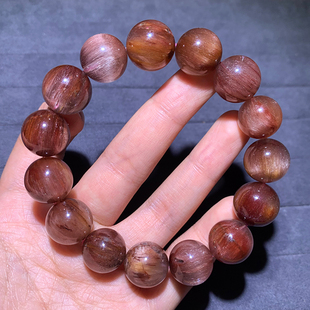 天然粉紫兔毛顺发猫眼单圈手链兔毛水晶手串礼物一物一图情侣款女