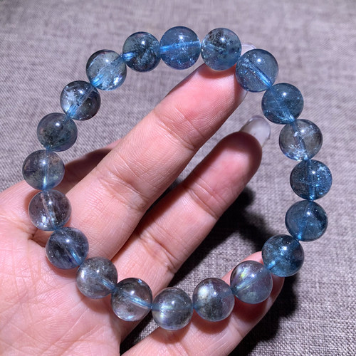 天然云母星光海蓝宝手链送礼物女