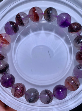 天然三轮骨干超七水晶单圈手链