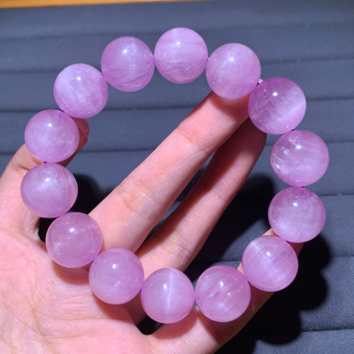 天然紫猫眼锂辉石单圈手链礼物女