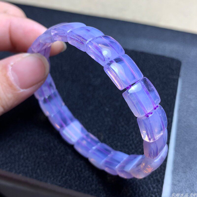 天然冰种梦幻紫玉晶手排饰品男女