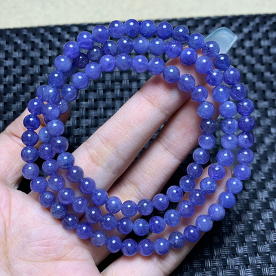 天然坦桑尼亚坦桑石三圈手链水晶
