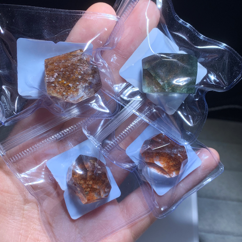 天然巴西彩幽灵随形吊坠四季幽灵