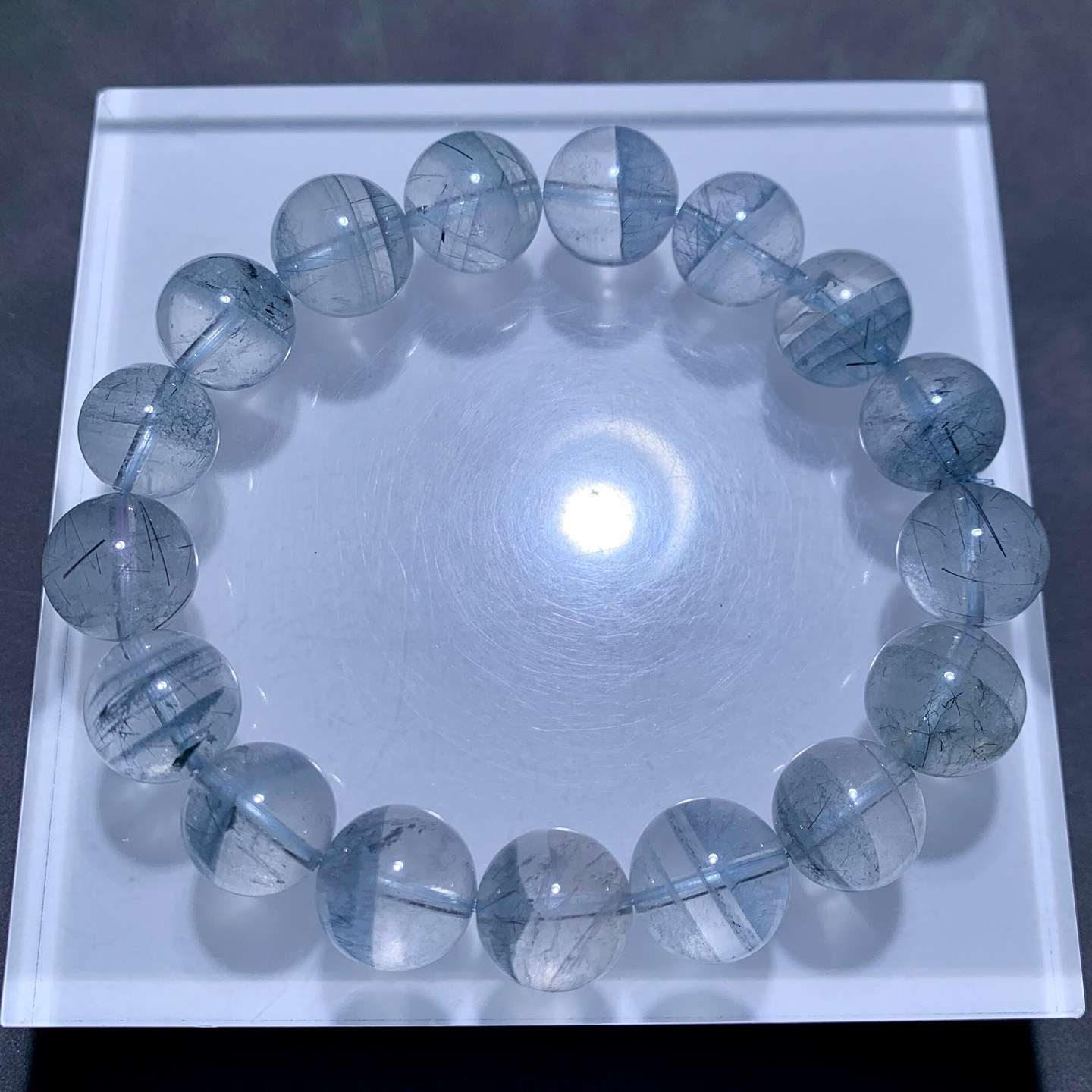 天然冰透蓝川发水晶手链蓝色发晶手串甜美饰品送闺蜜礼物情侣款