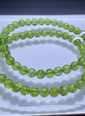天然小颗粒橄榄石手链情侣款礼物
