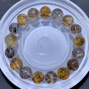 天然冰透胶花小树手串异象幽灵黄金树水晶手链清新饰品送礼物情侣