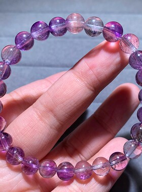 天然烟花聚宝盆紫超七手链女礼物