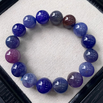 天然海洋之心坦桑石手链送女礼物