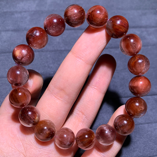 天然顺发紫粉兔毛猫眼单圈手链兔毛水晶手串礼物一物一图情侣款女