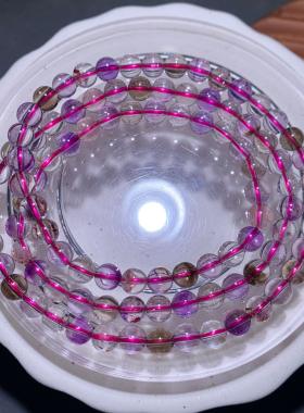 天然超七三圈手链黑加仑金草莓女