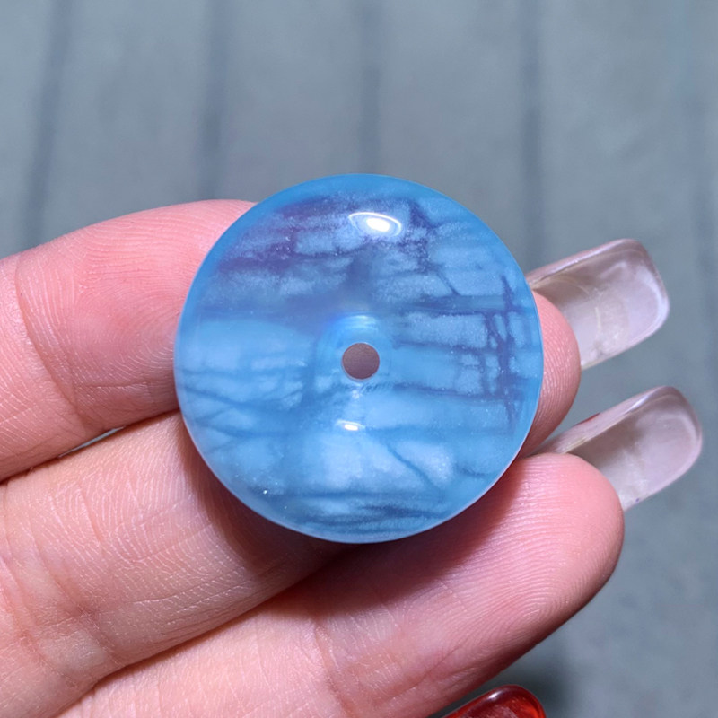 天然蓝天白云海蓝宝平安扣冰种蓝水晶吊坠配饰饰品一物一图礼物女,饰品/流行首饰/时尚饰品新,手饰/手串,淘宝优惠券,粉丝福利购,淘宝优惠卷
