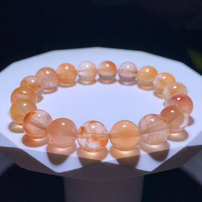 天然透润橘兔毛手链单圈送礼物女