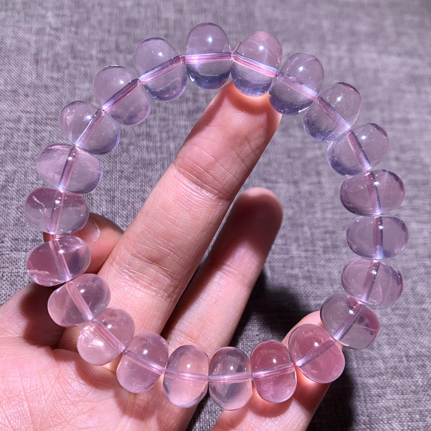 天然星光粉晶车轮珠手链六芒星水晶手串芙蓉石甜美饰品礼物情侣款