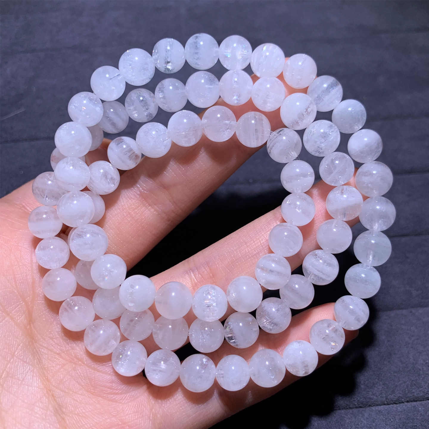 天然彩虹聚宝盆白幽灵三圈水晶女