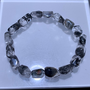 天然冰透灰兔毛随形手链绒发晶异象幽灵手串水晶配饰礼物饰品情侣