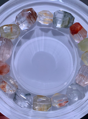 天然兔毛水晶随形雕刻件吊坠饰品