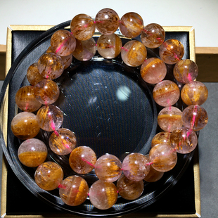 天然金钛极光水晶手链Auralite23紫金钛晶紫幽灵手串百搭饰品情侣