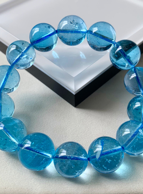 天然冰透托帕石单圈手链饰品礼物