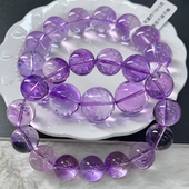 天然梦幻薰衣草紫水晶单圈手链淡紫水晶手串紫幽灵送女友礼物饰品
