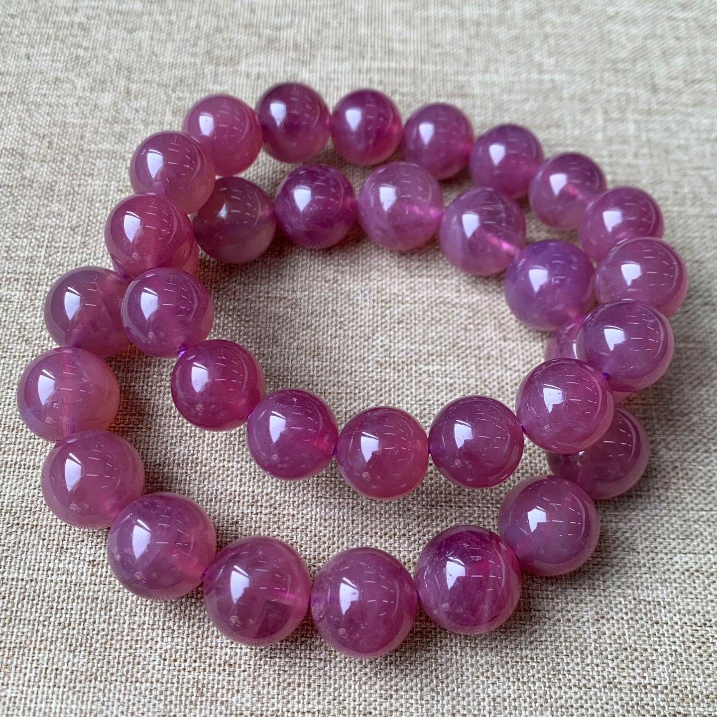 天然紫马粉单圈水晶手链马达加斯加粉晶芙蓉石手串饰品一物一图女