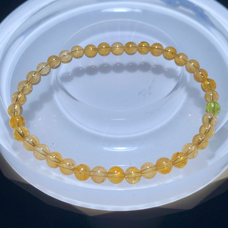 天然巴西老矿黄碧玺手链碧玺水晶饰品民族风一物一图送礼物情侣女