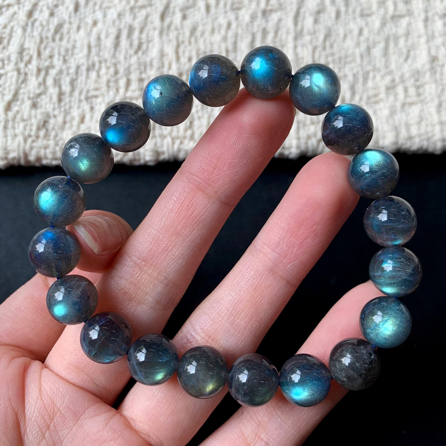 天然冰种星空拉长石单圈手链水晶