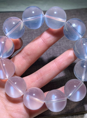 天然月光奶白晶手链冰透白色水晶手串时尚饰品送礼物男女生情侣款