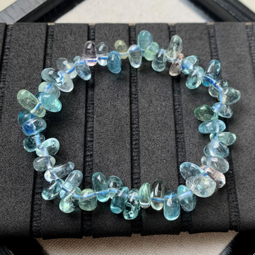 天然冰透摩根石随形单圈手链水晶