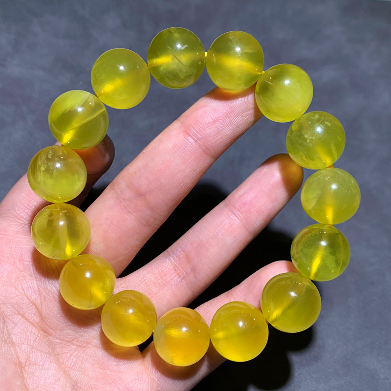 天然冰种金葡萄石水晶单圈手链女