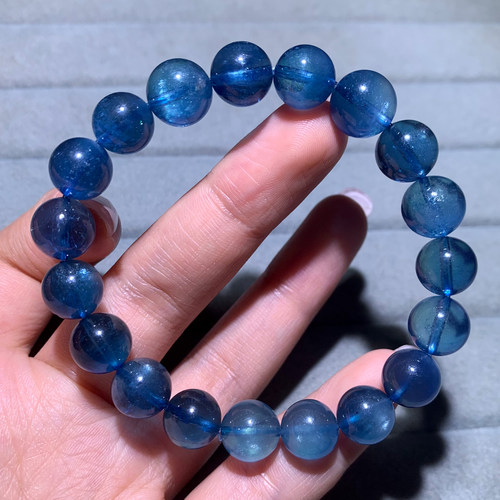天然魔鬼蓝海蓝宝手链单圈水晶女