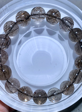 天然巴西顺发黑铜发晶手链饰品女