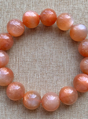 天然双色金砂日光石手串单圈水晶