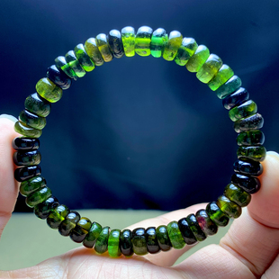 天然黑糖绿碧玺盘珠单圈手链黑美人玫瑰碧玺手串送礼物女一物一图