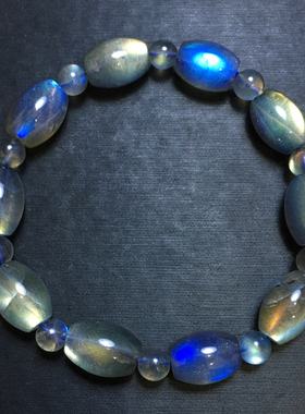 天然冰种拉长石随形手链灰月光女