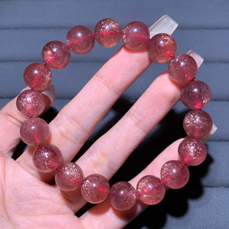 天然星光草莓晶单圈手链老矿粉晶饰品粉嫩桃花水晶手串一物一图女,饰品/流行首饰/时尚饰品新,手链,淘宝优惠券,粉丝福利购,淘宝优惠卷