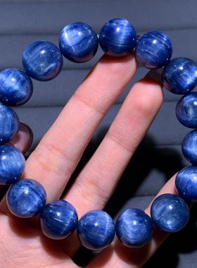 天然猫眼蓝晶石手串饰品礼物情侣