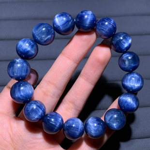 天然猫眼蓝晶石手串蓝色闪片水晶手链清新饰品时尚配饰礼物情侣款