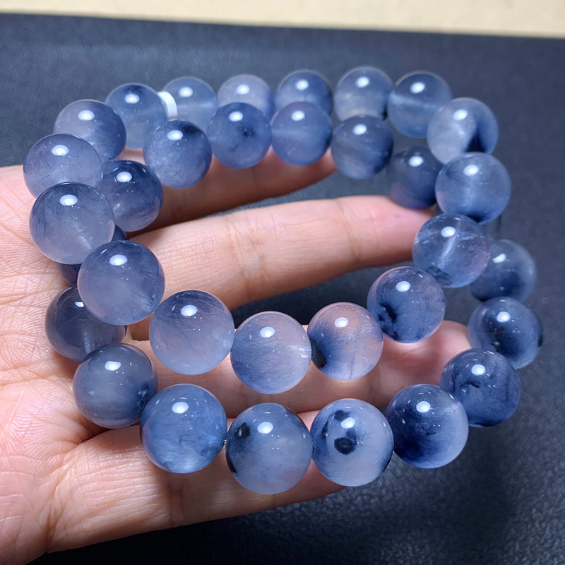 天然蓝兔毛发晶单圈手链水晶饰品