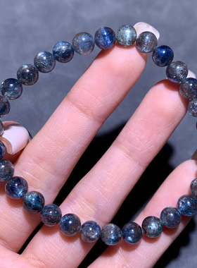 天然冰种草莓蓝晶石单圈手链饰品