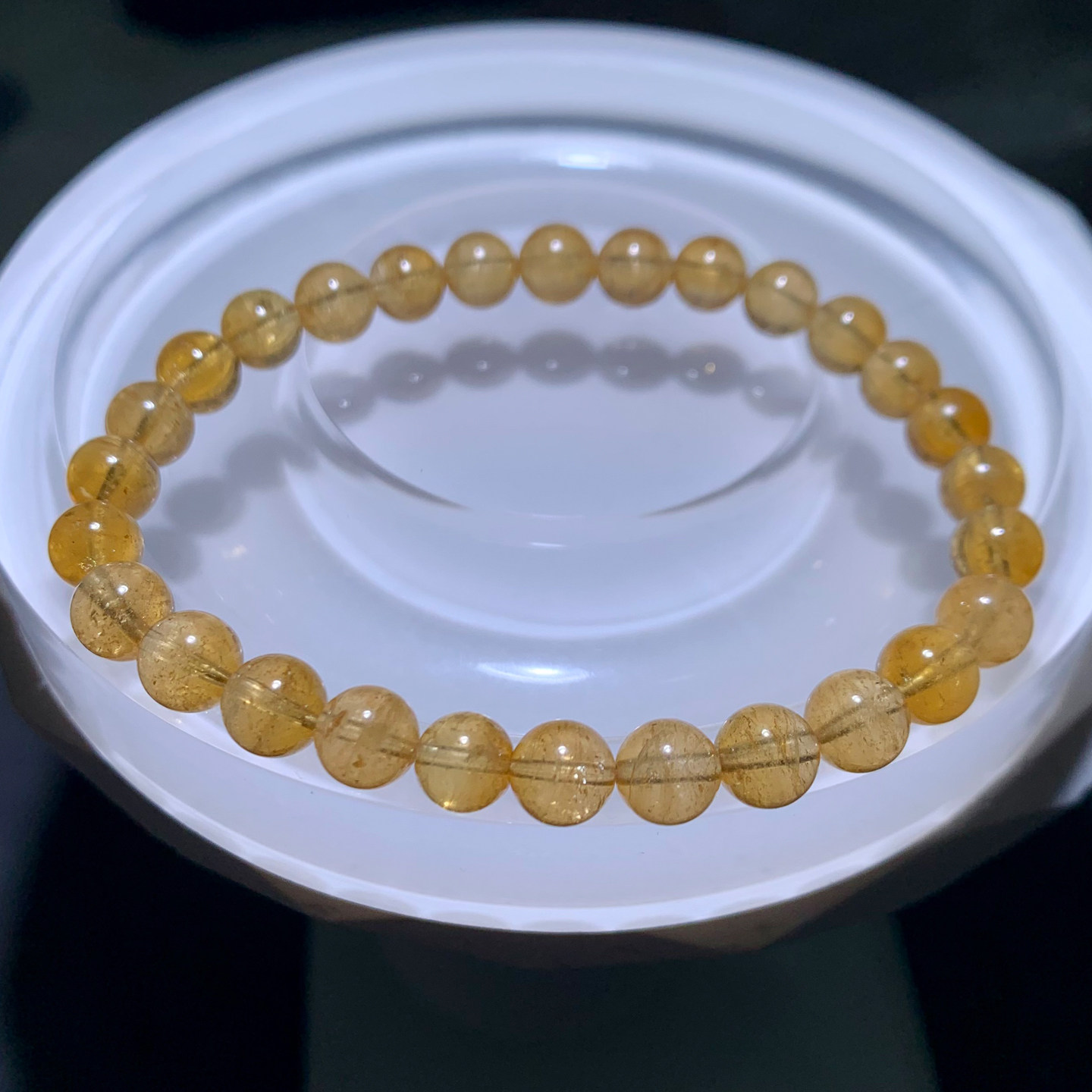 天然巴西老矿小颗粒黄碧玺手链碧玺水晶饰品一物一图送礼物情侣女